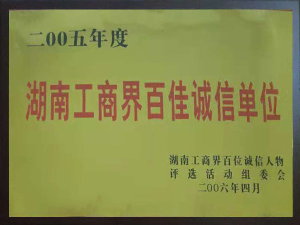 工商界百佳诚信单位